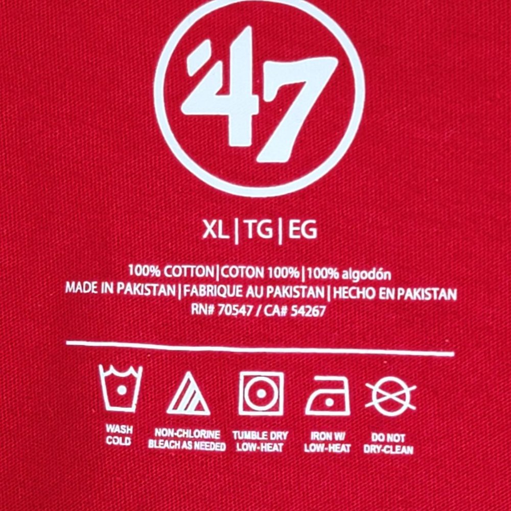 47 Worcester Red Sox Baseball 100% Cotton Red T-Shirt. Size XL - Picture 4 of 5